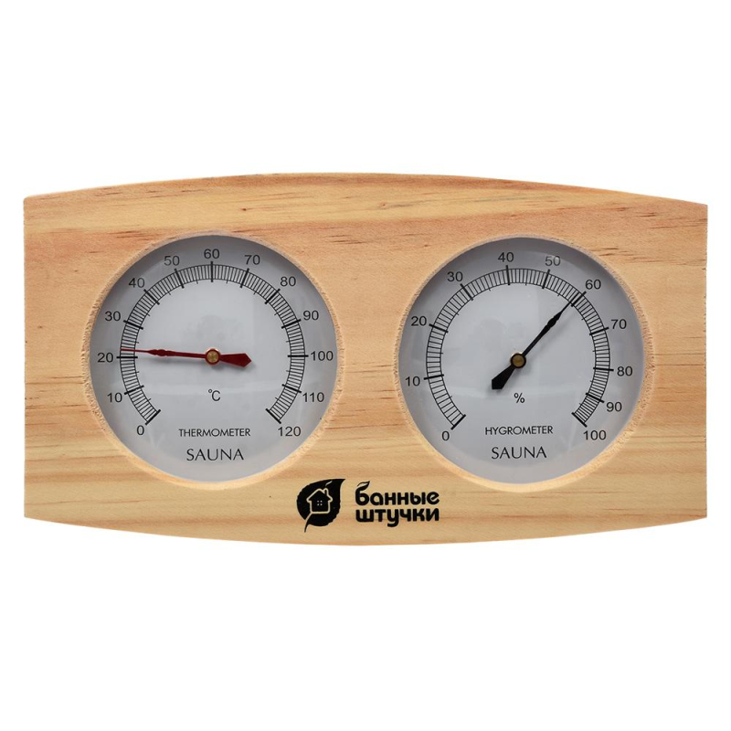 Термометр с гигрометром Банная станция 24,5х13,5х3см для бани и сауны,18024