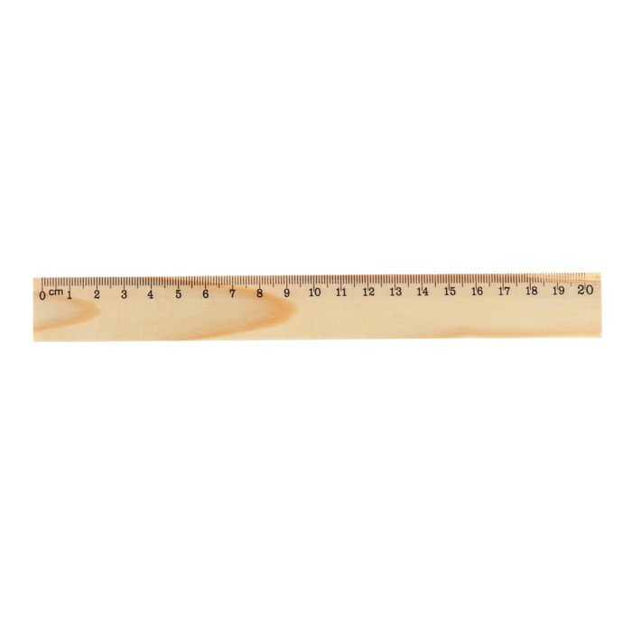 Линейка деревянная 20 см, Attomex, п/п, европодвес, в пластиковой упаковке, со штрихкодом
