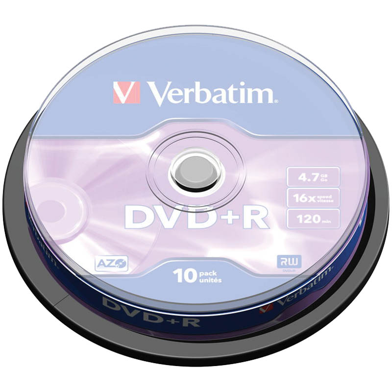  DVD+R 4.7Gb Verbatim 16x Cake Box (10)