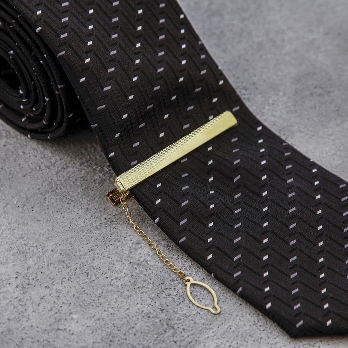 Зажим для галстука "Классический" поперечная линия, цвет золотой
