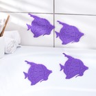 Набор мини-ковриков для ванны «Рыбки», 10?12 см, 4 шт, цвет МИКС