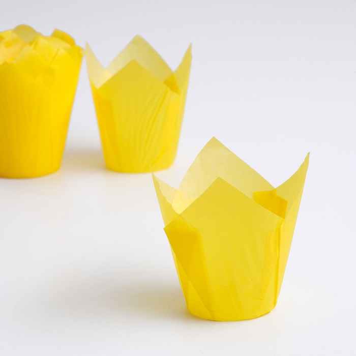 Форма бумажная "Тюльпан", тёмно-жёлтый 5 х 8 см