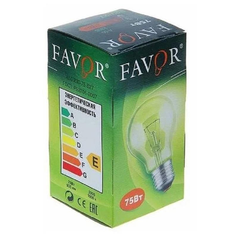 Лампа накаливания Favor Б 230-75 75Вт E27 230В инд. ал. (100) 8101403