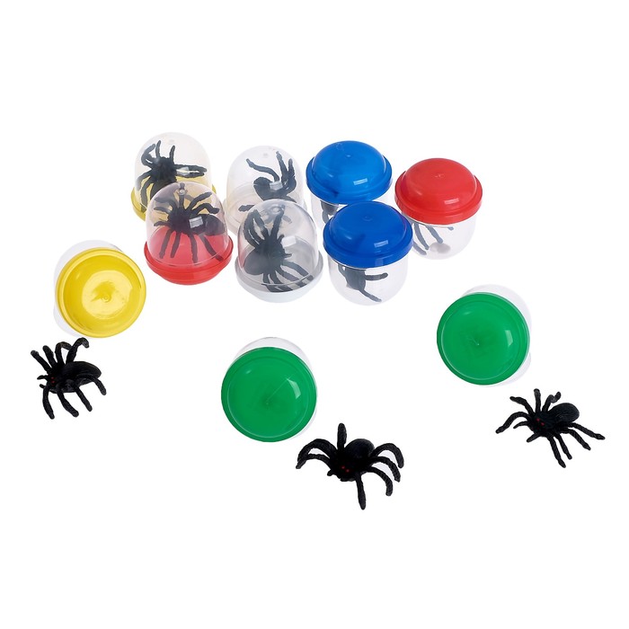 Набор игрушек в яйце «Атака пауков», набор из 10 яиц, 28 мм