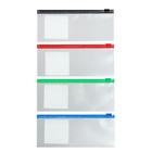Zip-пакет пластиковый ErichKrause Fizzy Clear c цветной молнией, 190х70мм, ассорти (в пакете