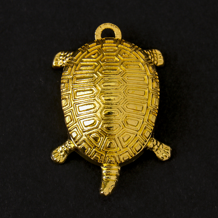 Сувенир металл подвеска "Золотая черепаха" 3х1,9х0,8 см