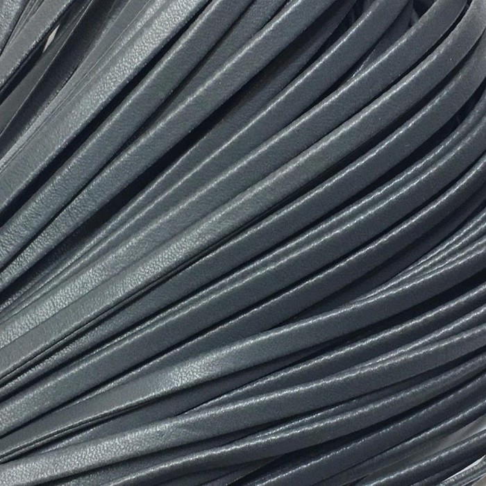 Шнур декоративный, кожзам, 4 мм, цвет серый