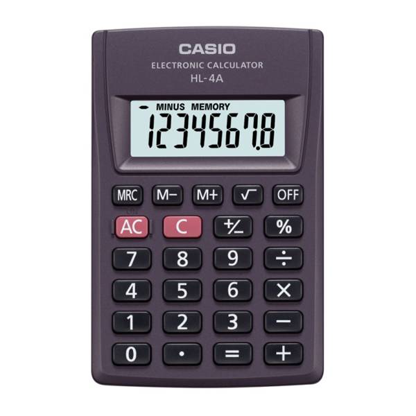 Калькулятор CASIO HL-4A  карманный, 8-разрядный, черный