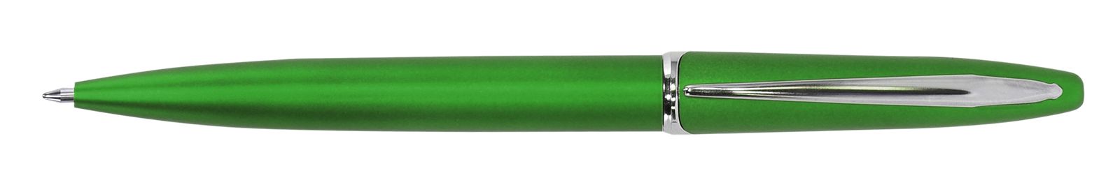 Ручка для логотипа шариковая автоматическая INFORMAT INSPIRATION 0,7 мм, синяя, зеленый корпус