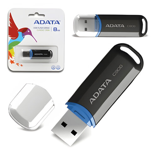 - 8 GB, A-DATA Classic C906, USB 2.0, , AC906-8G-RBK