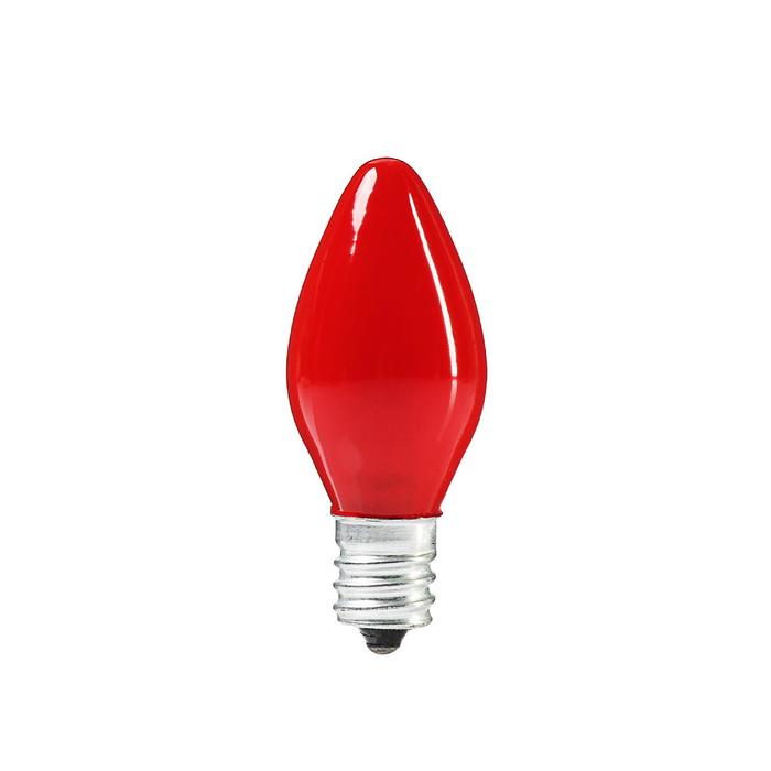 Лампочка накаливания E12, 10W, для ночников и гирлянд, матовая красная, 220 В