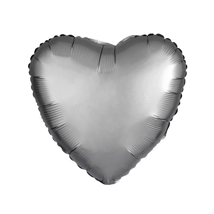 Шар фольгированный 5" «Сердце» с клапаном, матовый, цвет серый