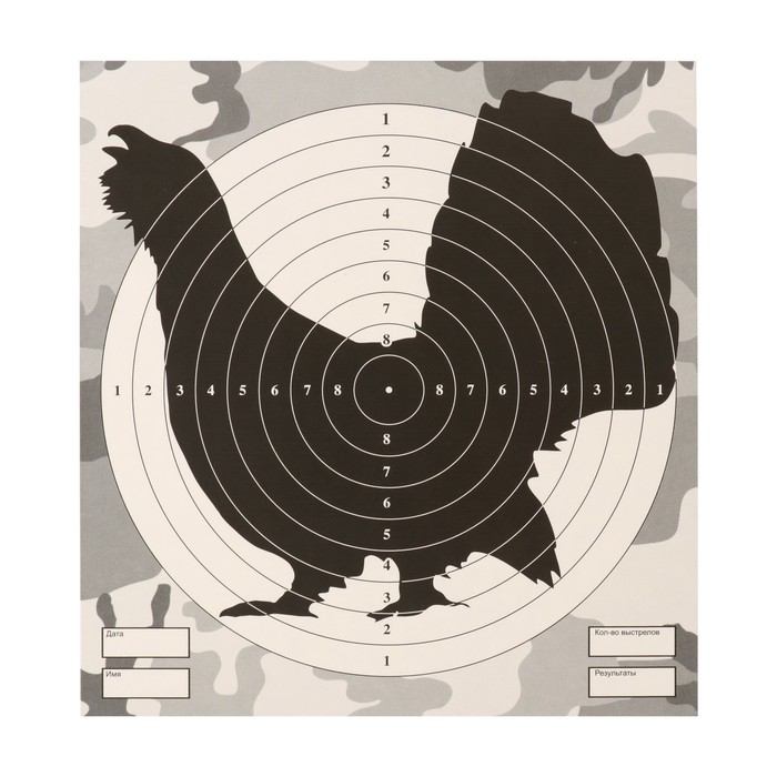 Мишень "Глухарь" для стрельбы из пневматического  оружия,14 х14 см,дистанция 10 метров