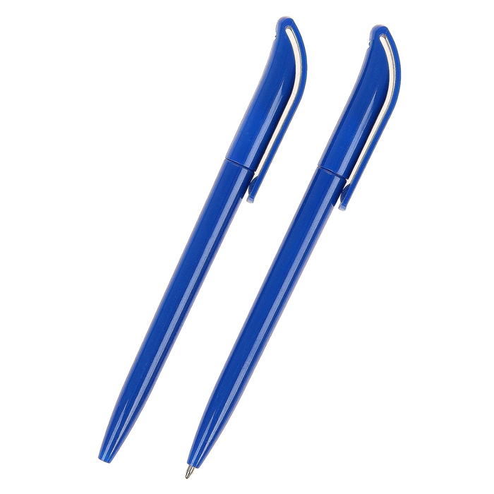 Ручка шариковая, поворотная, под логотип, корпус синий, стержень синий 0.5 мм
