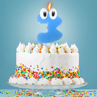 Свеча в торт цифра 3 "С днем рождения, малыш"