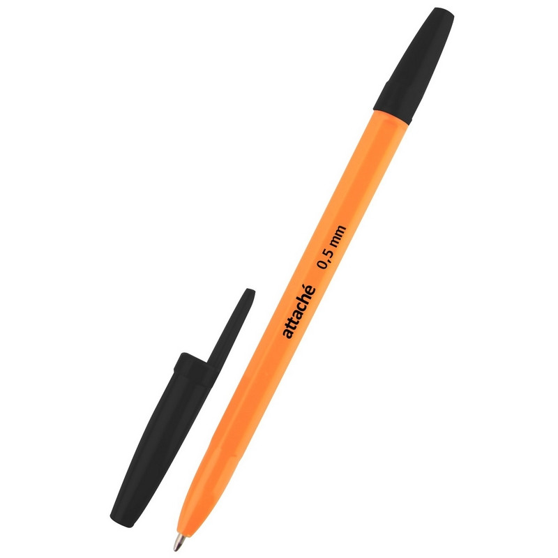 Ручка шариковая неавтоматическая Attache Economy оранж.корп. черный стерж