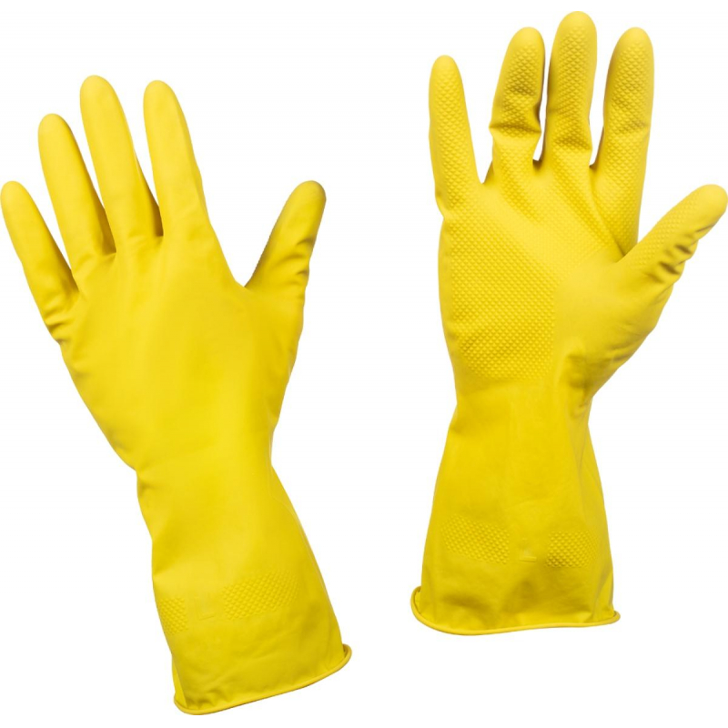 Перчатки резиновые латексные желтые р-р L ЭКОНОМ