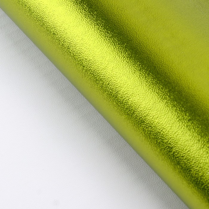 Плёнка с металлизированная, цвет зеленое яблоко, 50 х 70 см
