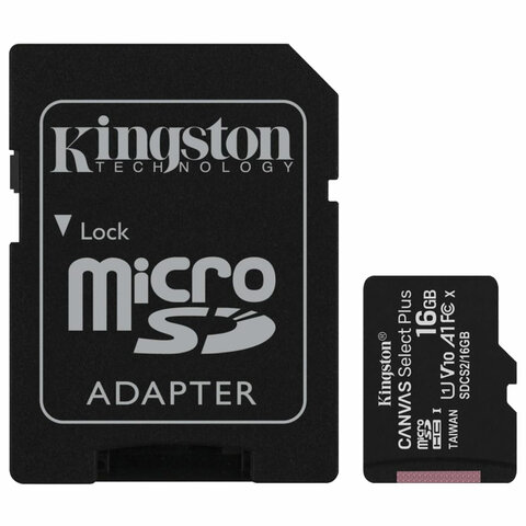   microSDHC 16 GB KINGSTON Canvas Select Plus, UHS-I U1, 100 / (class 10), , SDCS2/16GB