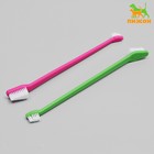 Зубная щётка двухсторонняя, набор 2 шт, розовая/зелёная