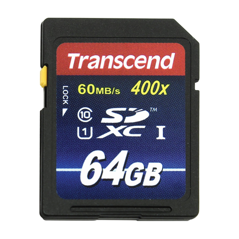   SDXC, 64 GB, TRANSCEND Premium 400x, UHS-I U1, 60 /. (class 10), TS64GSDU1
