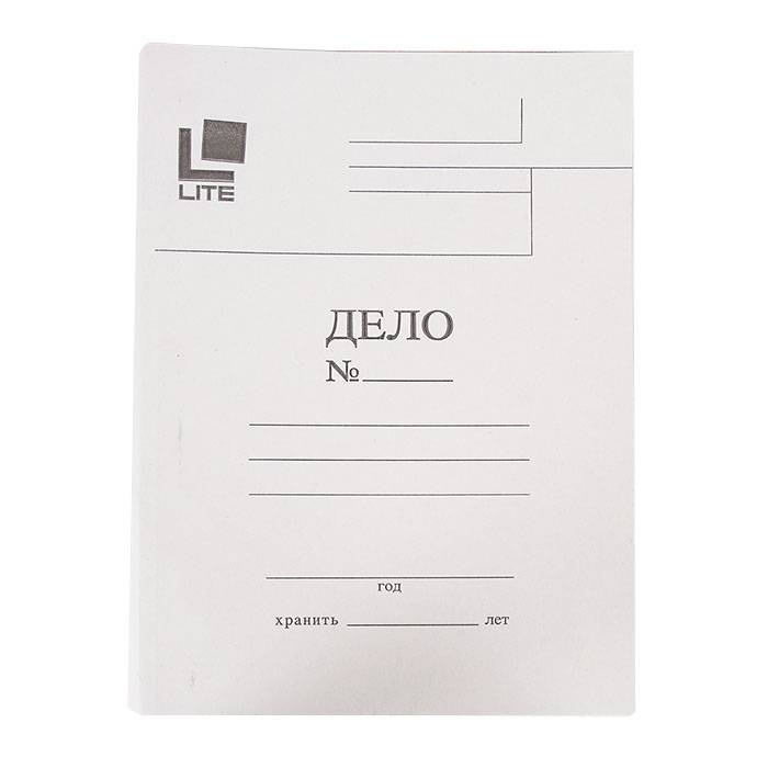 Папка скоросшиватель ДЕЛО LITE А4, белый, немелованный картон, 280 г/м2
