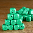 Кубик игральный 1.5х1.5х1.5 см, цветной, зеленые