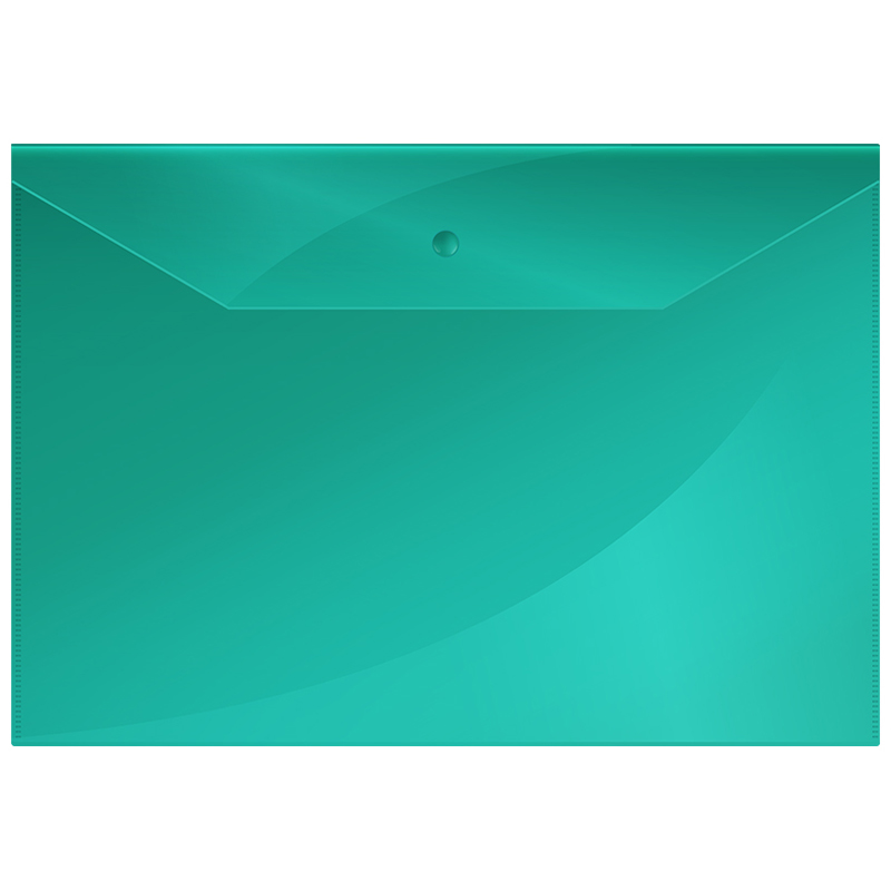 Папка-конверт на кнопке OfficeSpace А5 (190*240мм), 120мкм, полупрозрачная, зеленая