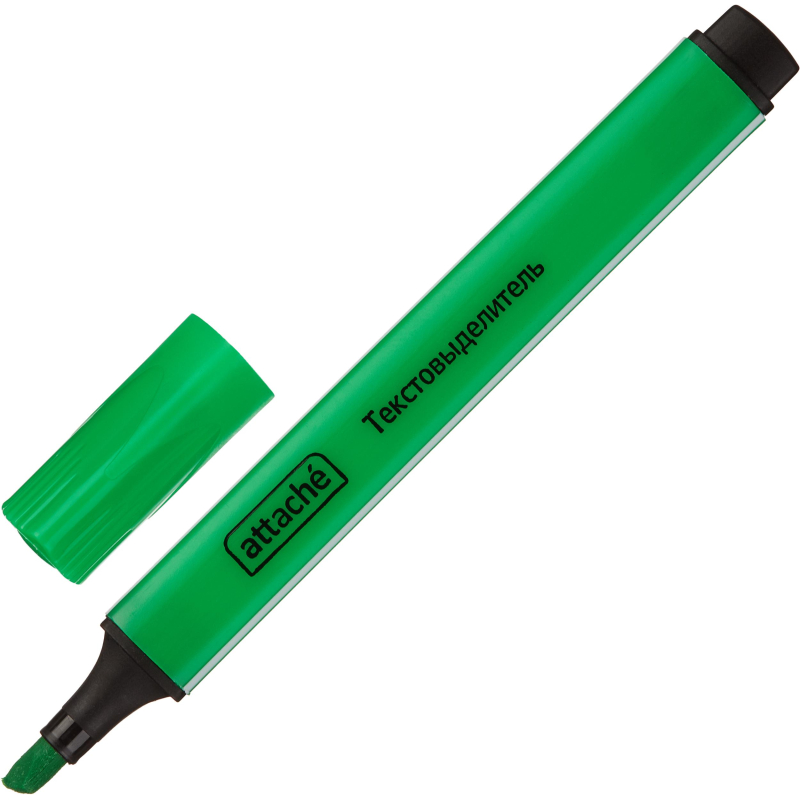 Маркер текстовыделитель ATTACHE зеленый 1-4 мм треугольный