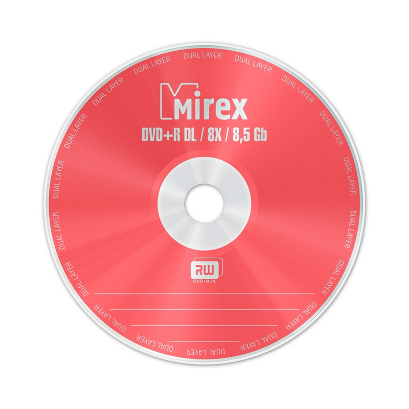 Носители информации DVD+R Dual Layer, 8x, 8.5Gb, Mirex, Slim/1, UL130062A8S