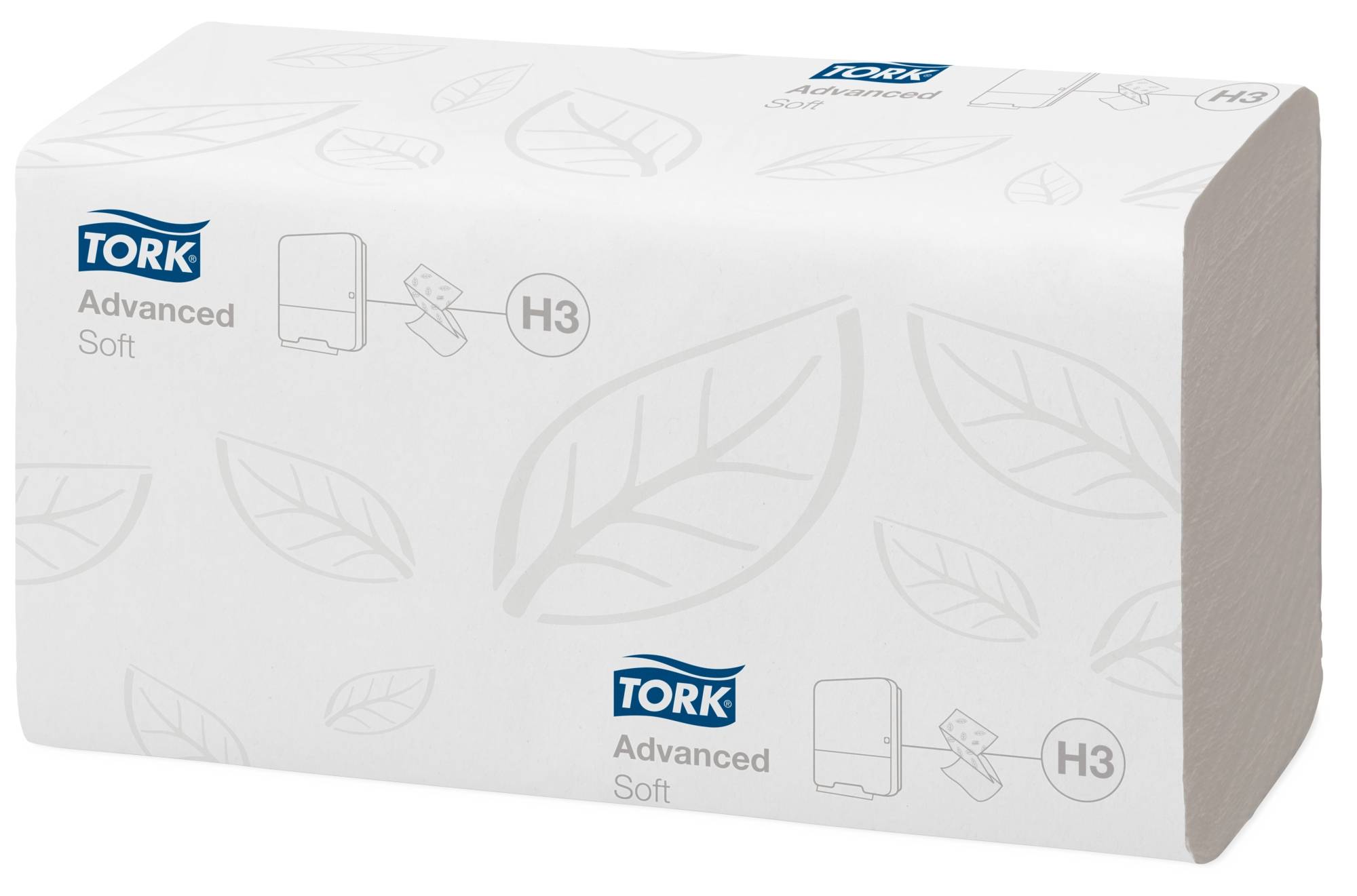 Полотенца бумажные TORK ADVANCED H3, 2 слойные, V(ZZ)-сложение, 23х23 см, 200 л., белые
