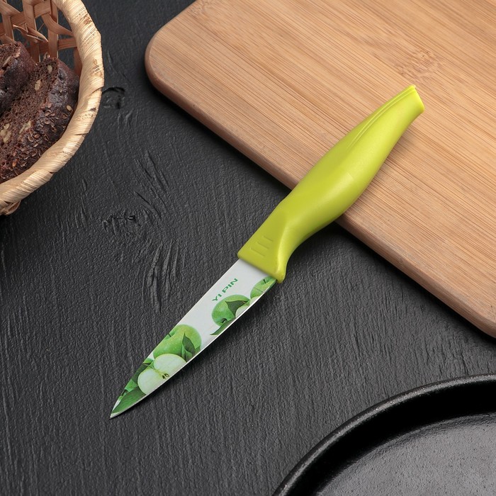 Нож кухонный с антиналипающим покрытием "Норберт" лезвие 8,5 см, цвета МИКС
