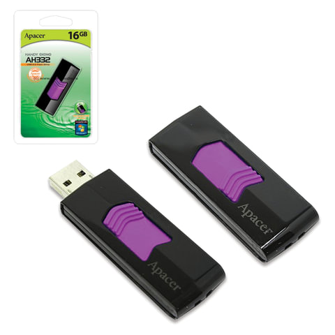- 16 GB, APACER Handy Steno AH332, USB 2.0, , AP16GAH332B-1