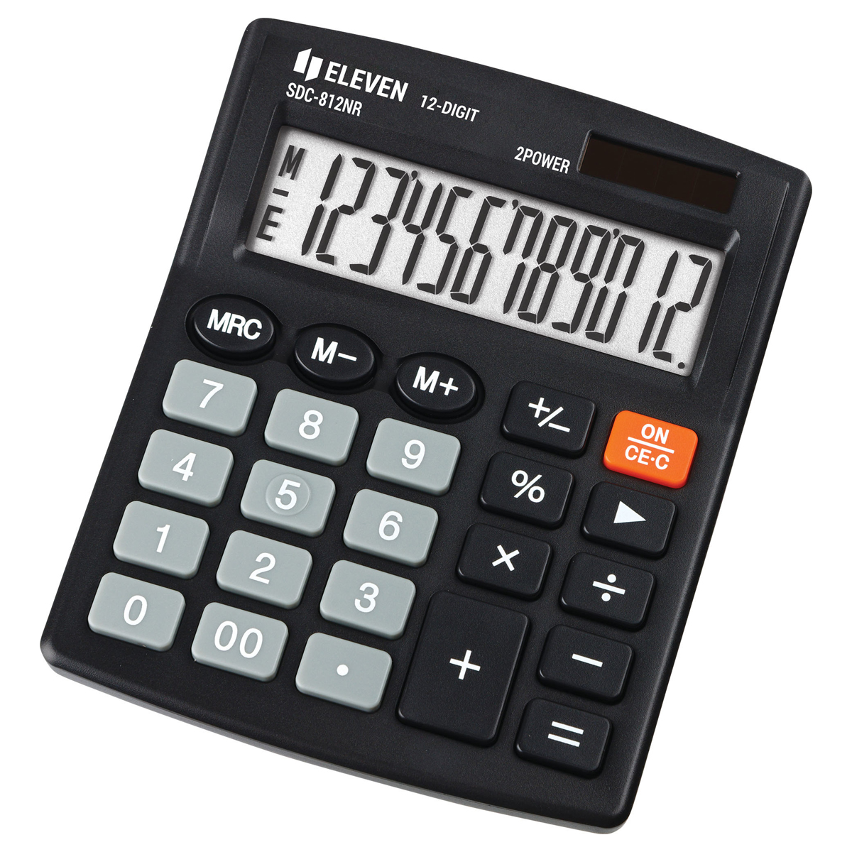 Калькулятор настольный Eleven SDC-812NR, 12 разрядов, двойное питание, 127*105*21мм, черный