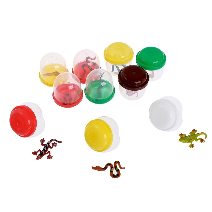Набор игрушек в яйце «Рептилии», набор из 10 яиц, 28 мм