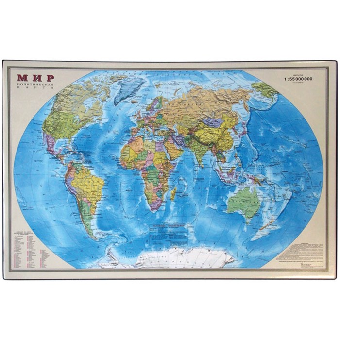 Накладка на стол «Карта мира», 590 ? 380 мм