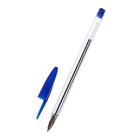 Ручка шариковая 0,7 мм, стержень синий, корпус прозрачный, колпачок синий