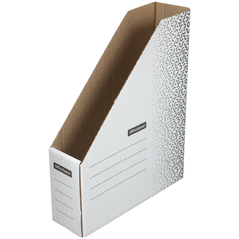 Накопитель-лоток архивный из микрогофрокартона OfficeSpace "Standard" плотный, 75мм, белый, 700л.