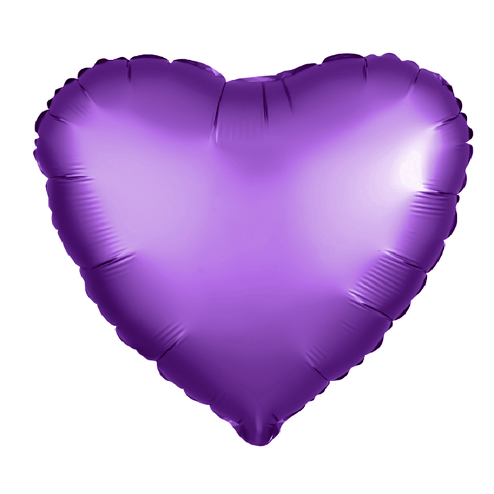 Шар фольгированный 5" «Сердце» с клапаном, матовый, цвет фиолетовый