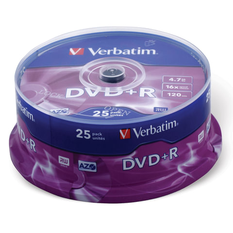  DVD+R () VERBATIM 4,7 Gb 16x Cake Box (  ),  25 ., 43500
