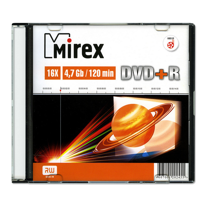   DVD+R, 16x, Mirex, Slim/1, UL130013A1S