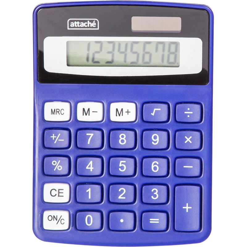 Калькулятор настольный КОМПАКТНЫЙ Attache ATC-555-8C 8-ми разрядныйсиний