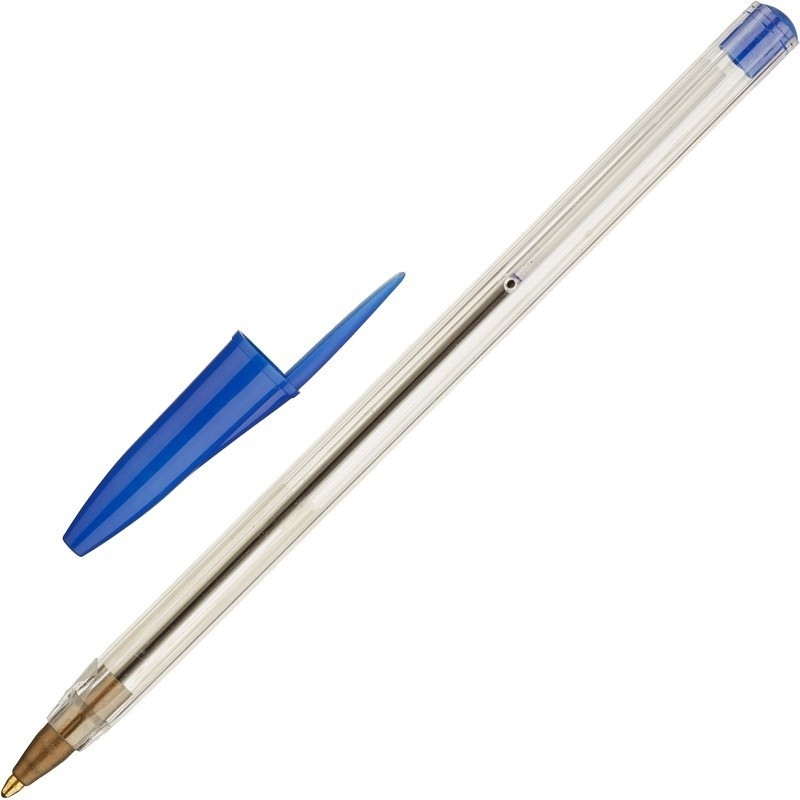 Ручка шарик неавт эконом Attache Economy цв чернил синий, 1мм, прозр корпус