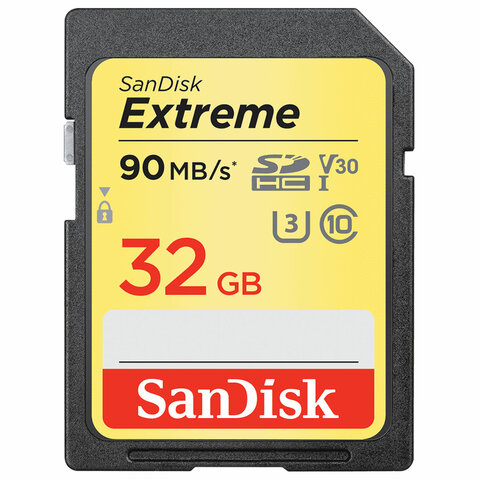   SDHC 32 GB SANDISK Extreme UHS-I U3, 90 / (class 10), SDSDXVE-032G-GNCIN