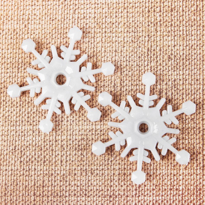 Основа для творчества и декора «Снежинка» набор 4 шт, размер 1 шт: 5,2 см, цвет белый