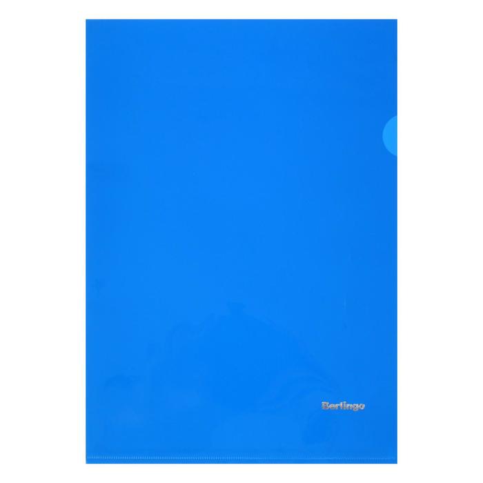 Папка-уголок А4, 180мкм, Berlingo, непрозрачная, синяя