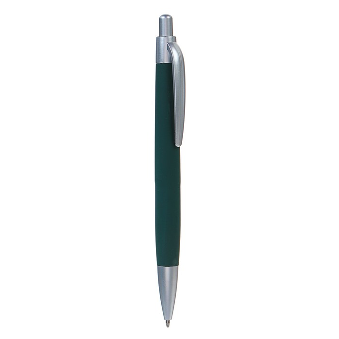 Ручка шариковая автоматическая,стержень синий 0,7мм,ЛОГО корпус Softach ЗЕЛЕНАЯ