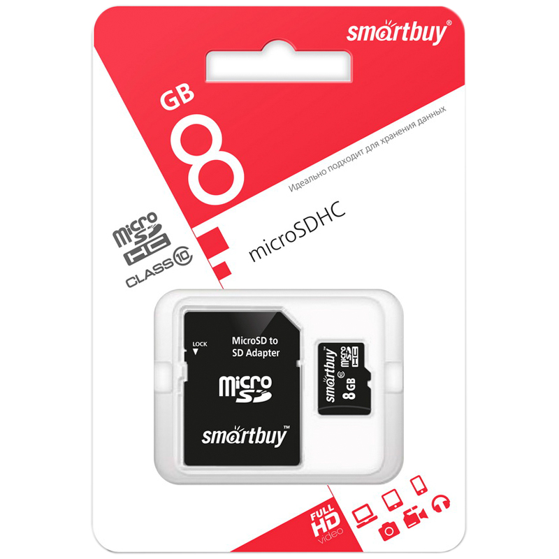   SmartBuy MicroSDHC  8GB, Class 10,   10/ (  SD)