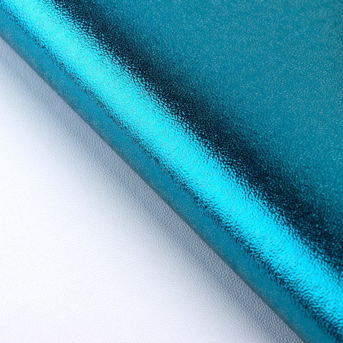 Плёнка с металлизированная, цвет голубой, 50 х 70 см