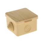 Коробка распределительная TUNDRA, 65х65х45 мм, IP54, открыт. установки, с мембр., цвет сосна  493834